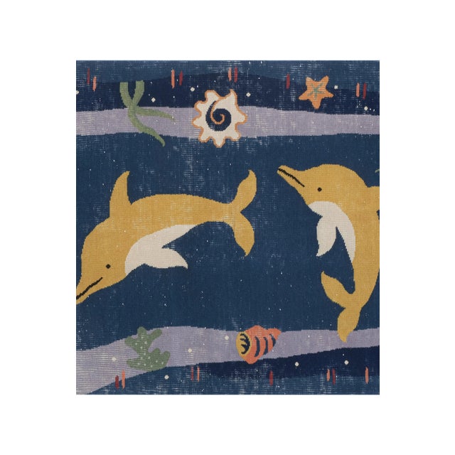 1960s Handknotted Turkish Dolphin Pictorial Rug 3'11'' X 5'10'' For Sale - Image 5 of 12