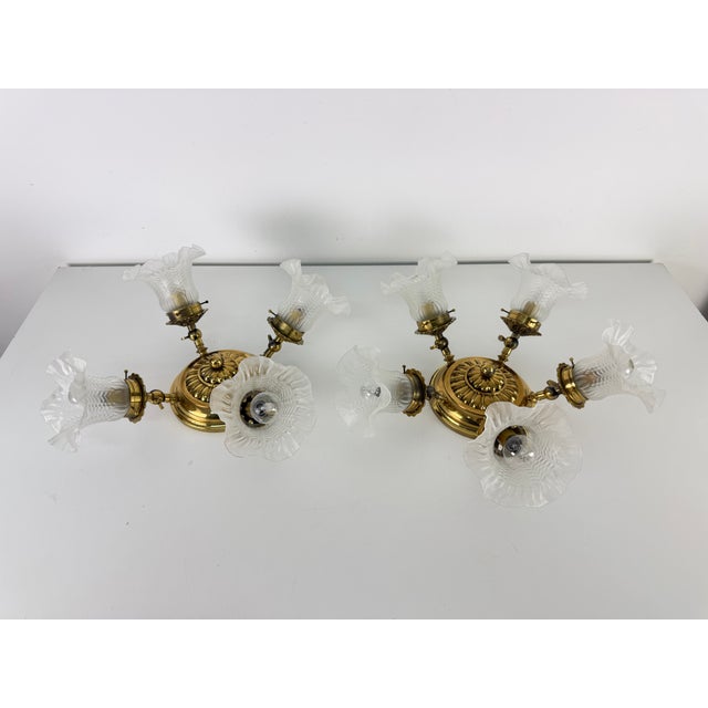Adjustable Ceiling Lights in Brass and Murano Glass, 1960s, Set of 2 For Sale - Image 3 of 18