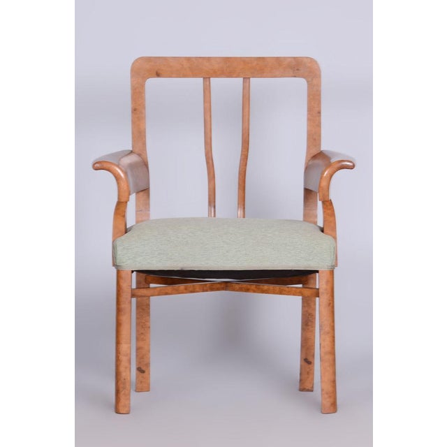 Czech Armchairs in Beech and Maple Root Veneer, 1930s, Set of 3 For Sale - Image 9 of 18