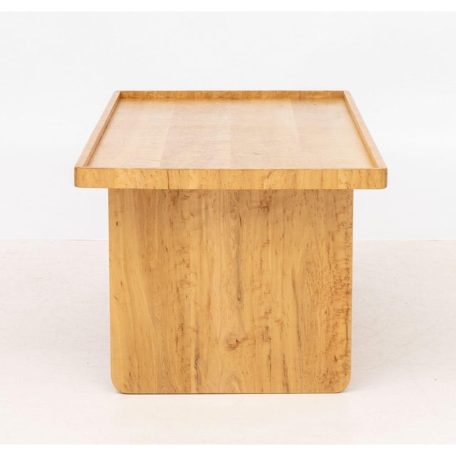 Wood Modern Birdseye Maple Waterfall Coffee Table For Sale - Image 7 of 7