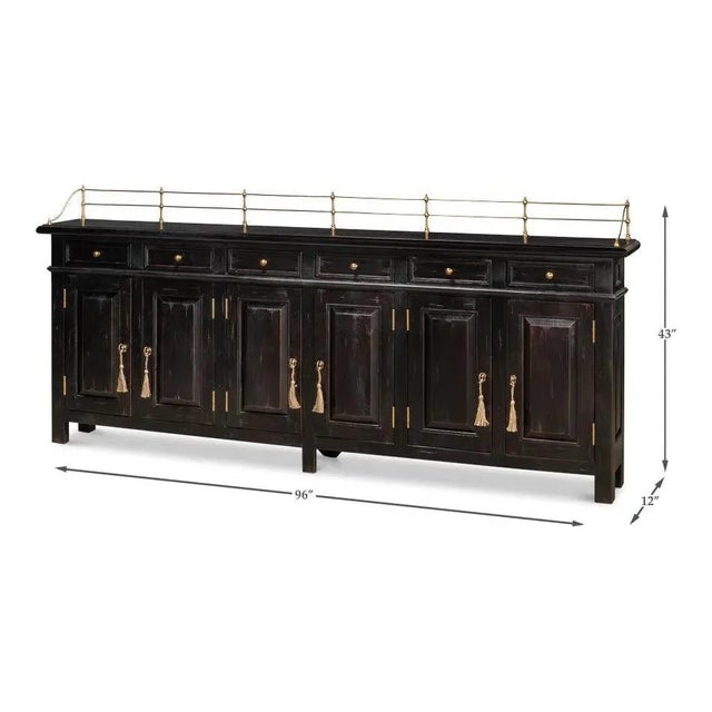 Wood Covent Gardens Sideboard in Ebony by Sarreid LTD For Sale - Image 7 of 12