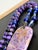 Metal Statement Charoite and Lapis Lazuli Necklace With Sculptural Charoite Pendant a Wearable Work of Art For Sale - Image 7 of 18