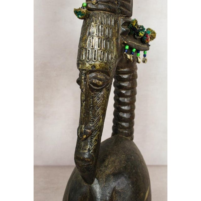 Bambara Helmet Mask in Metal For Sale - Image 3 of 5