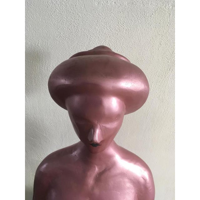 Metal Italian Postmodern Sculpture in Pink Lacquered Aluminum attributed to Ugo La Pietra, 1980 For Sale - Image 7 of 18