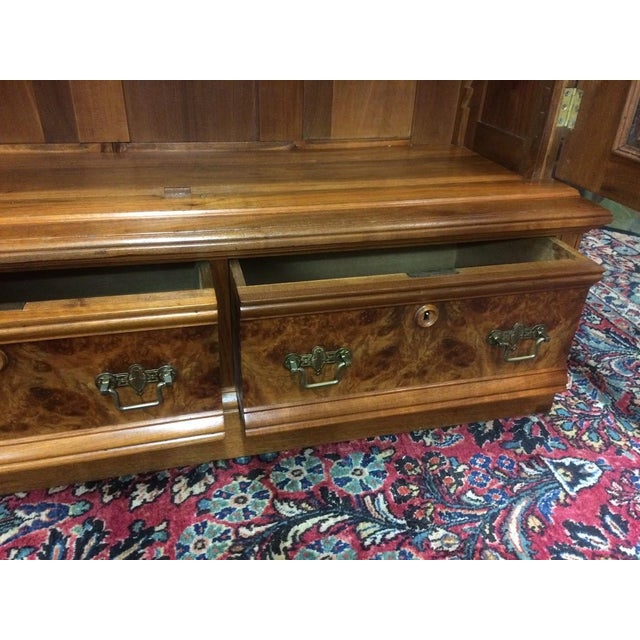 Antique Victorian Bookcase, Walnut Bookshelf With Glass Doors For Sale - Image 13 of 18