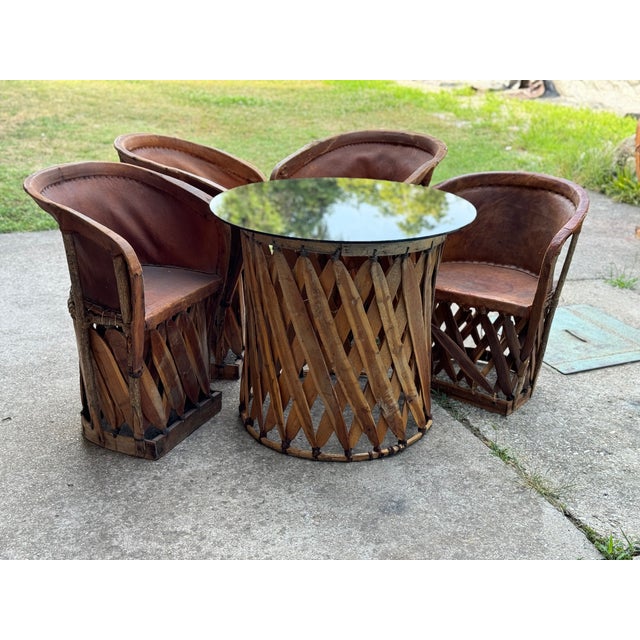 Rustic Mexican Dining Chair by Wim Rietveld, Set of 5 For Sale - Image 3 of 4