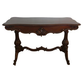 19th Century English Traditional Mahogany Center Table For Sale