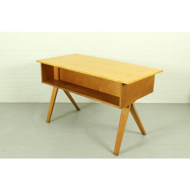 1960s Mid-Century Modern Model EB02 Birch Series Desk by Cees Braakman for Ums Pastoe, 1952 For Sale - Image 5 of 13