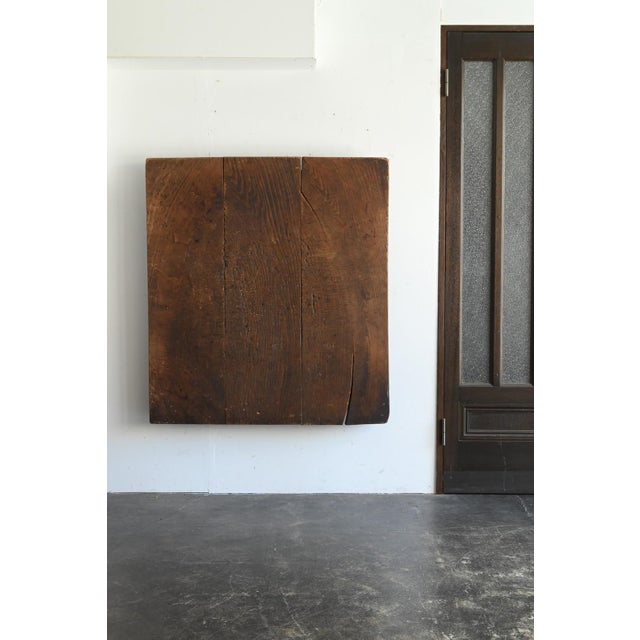 Antique Japanese Wooden Work Board / Wall-Mounted Object/ Wabi-Sabi Low Table For Sale - Image 18 of 18