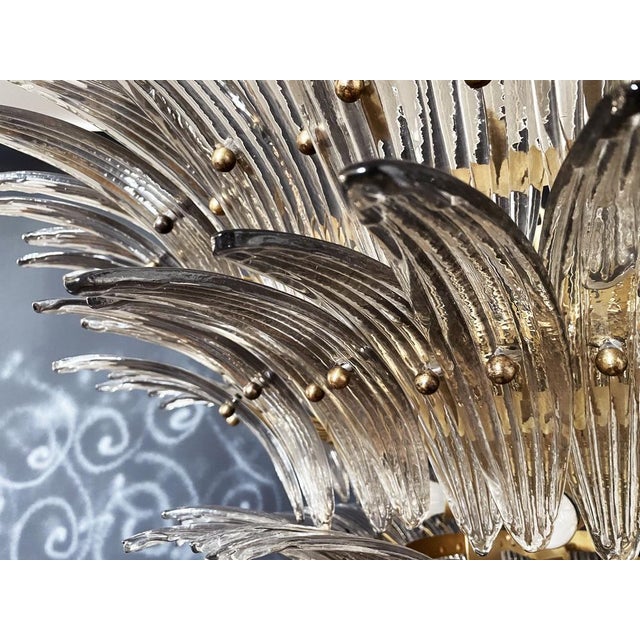 Palmette Ceiling Light with Smoked Glasses, 1990s For Sale - Image 13 of 18