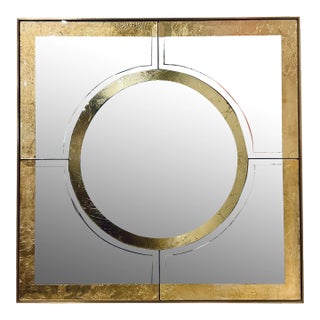 Villa and Home Gold Leaf Geometric Grayson Wall Mirror For Sale