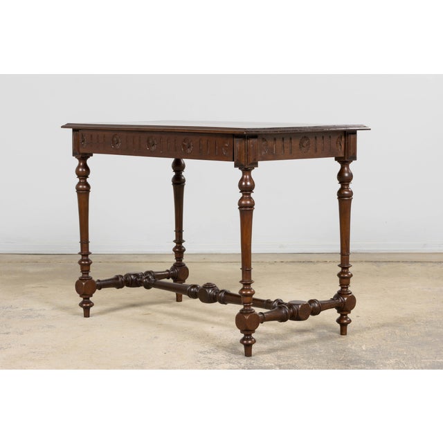 Wood French Louis XIII Style Walnut Writing Table, Provence, Early 20th Century For Sale - Image 7 of 15