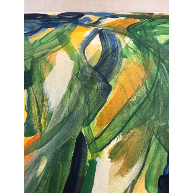 Paper "Underworld I" Wide Abstract in Earthy Greens, Mark Frohman For Sale - Image 7 of 8