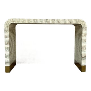 Modern Mother of Pearl Waterfall Console Table For Sale