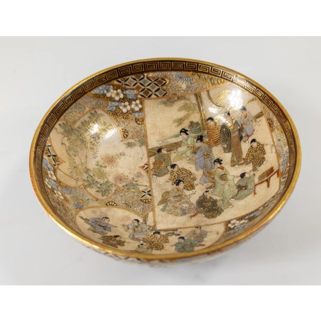 Japanese 19th Century Japanese Meiji Period Satsuma Bowl For Sale - Image 3 of 12