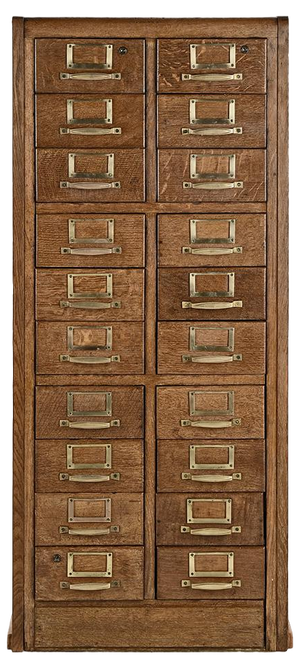 Wood Filing Cabinet with 20 Drawers