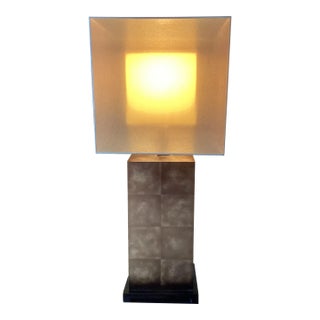 1990s Fine Art Attributed Asian Inspired Table Lamp With Dual Shade and Dimmer For Sale