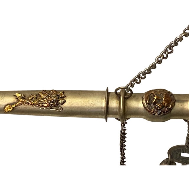 2010s Chinese Pipe Shape Silver Pewter Color Happy Buddha Coins Display Art For Sale - Image 5 of 6