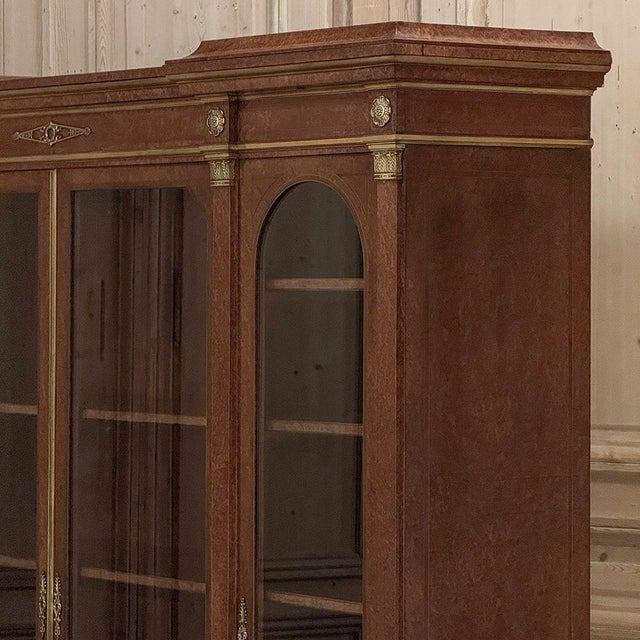 19th Century French Louis XVI Mahogany and Burl Bookcase by Maison Lalande of Paris For Sale - Image 15 of 18