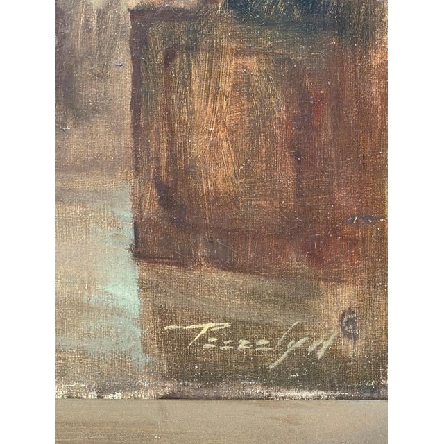 Antique Church Interior, Oil on Canvas, Signed For Sale - Image 5 of 8