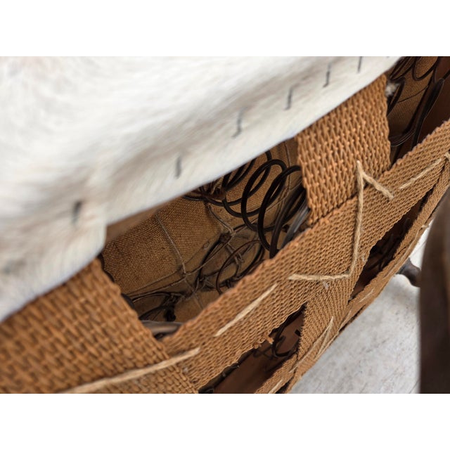 Danish Highback Armchair in Cowhide and Oak Wood, 1950s For Sale - Image 18 of 18