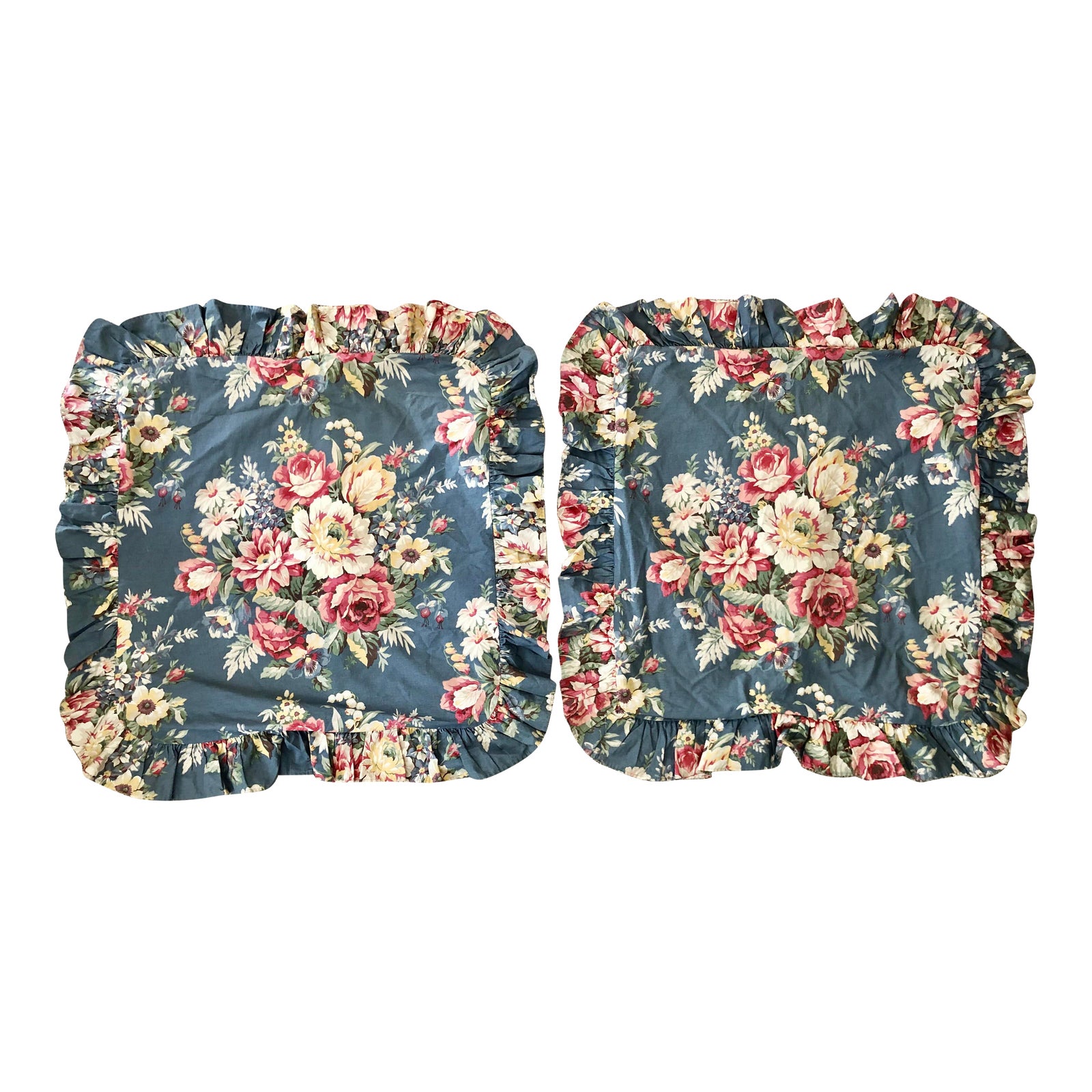Ralph Lauren Floral Chintz Euro Pillow Shams a Pair Chairish