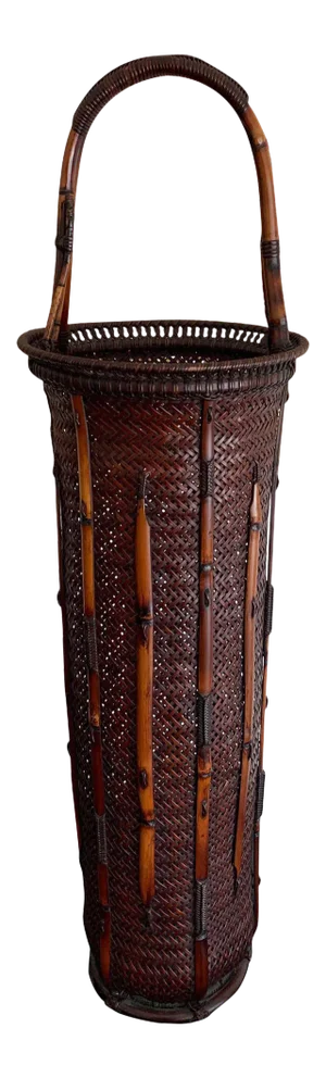 Large Japanese Bamboo Ikebana Basket Maeda Chikubosai I
