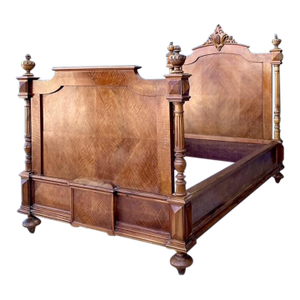 Vintage Eastlake Carved Wood Twin Bed