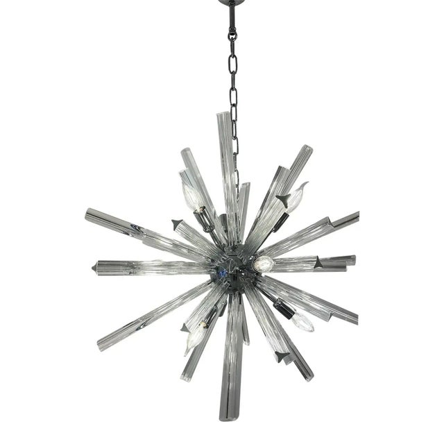 Silver Sputnik Triedro Murano Glass Pendant by Simoeng For Sale - Image 8 of 8