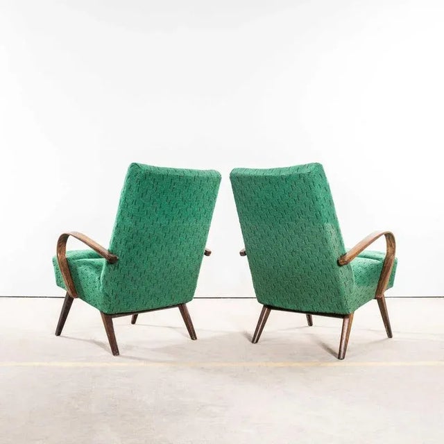 Armchairs with Geometric Slub Jacquard Upholstery by Jaroslav Šmídek, 1950s For Sale - Image 6 of 10