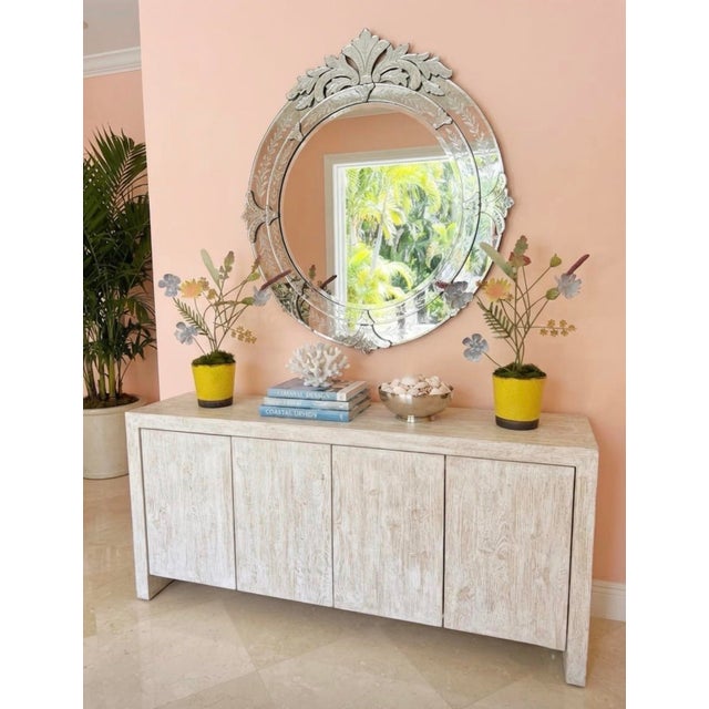 Pair of Vintage Italian Hand-Painted Metal Wildflower Arrangements in Textured Yellow Ceramic Pots For Sale - Image 10 of 12
