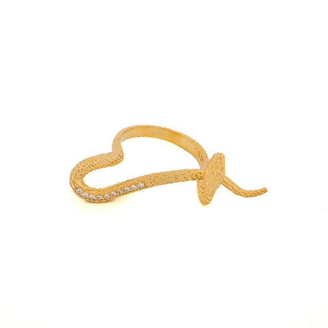 Mythology Snake Gold Vermeil & Diamond Design Ring, Size 6 For Sale In Miami - Image 6 of 10