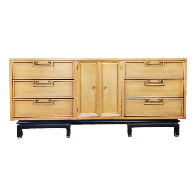 1950s Large Bleached Mahogany Dresser by American of Martinsville For Sale