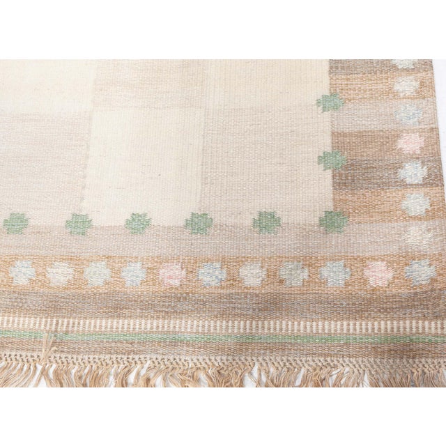 Textile Doris Leslie Blau Vintage Swedish Flat Woven by Agda Osterberg For Sale - Image 7 of 9