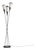 Italian 3-Arm Metal Star Motifs Floor Lamp in the Manner of Stilnovo, 1950s For Sale
