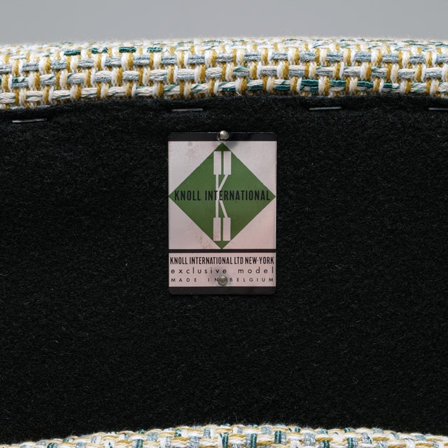 Model 71 Dining Chair in Green-Yellow Pierre Frey Fabric by Eero Saarinen for Knoll, 1960s For Sale - Image 11 of 12