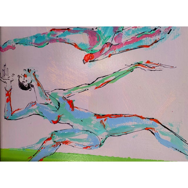 "Leap" Original Painting by Alvin Carl Hollingsworth, 1980 For Sale - Image 4 of 7