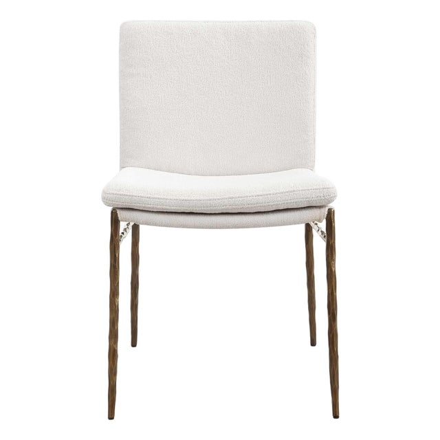 Ascend Textured White Dining Chair For Sale