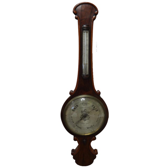 19th Century Rosewood Mercury Barometer by Joseph Somalvico & Co For Sale