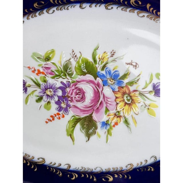 Vintage Cobalt Blue Tray from Limoges, France, 1950s For Sale - Image 3 of 10