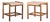 Dux Style Mid Century Travertine and Oak Side End Tables - Pair For Sale