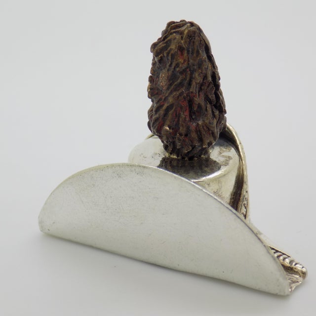 Metal Vintage Italian Handmade Silver Carabinieri Police Hat Figurine from Saturno, Tuscany, 1980s For Sale - Image 7 of 11