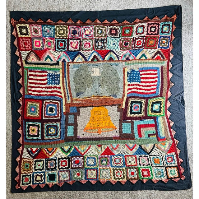 Estate find from the Boston Massachusetts estate of Bates and Isabel Lowry. Antique 1940’s hand made folk art crochet bed...