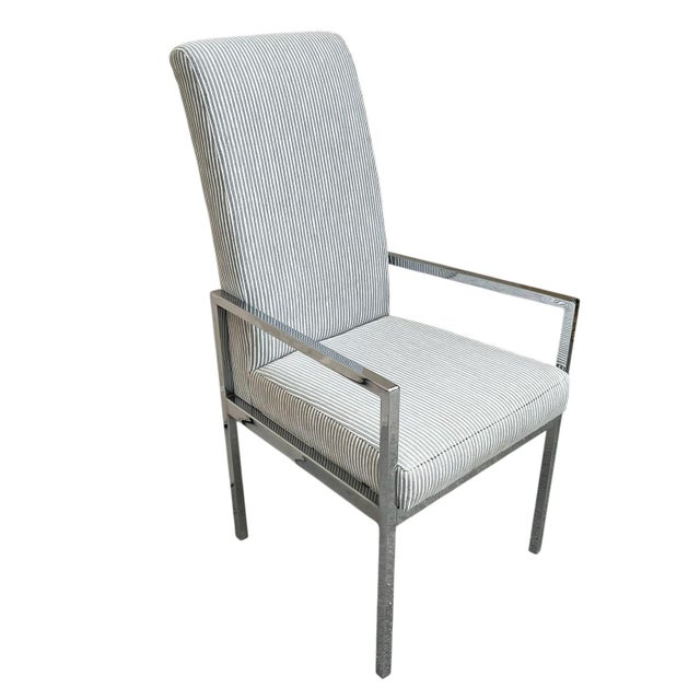 Mid-Century Modern Pair of Mid Century Milo Baughman Style Tall Armchairs For Sale - Image 3 of 18