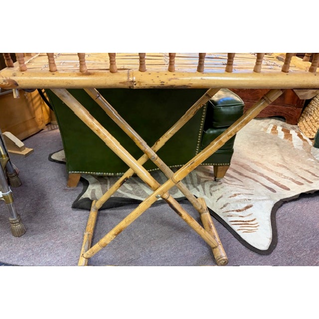 Mid 20th Century Mid Century Folding Bamboo and Rattan Tray Table For Sale - Image 5 of 6