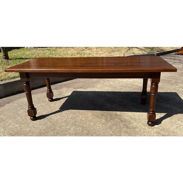 Dark French Country Farm Dining Table For Sale - Image 9 of 12