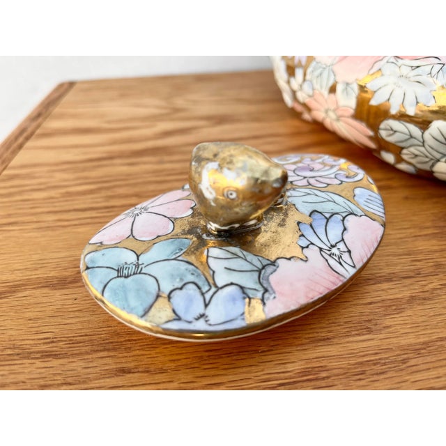 Vintage Hand Painted Porcelain Covered Carp-Form Tureen For Sale - Image 9 of 13