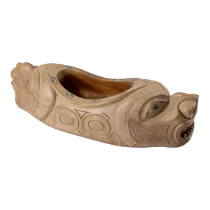 Late 20th Century Native American Northwest Coast Indian Carved Maple Feast Bowl