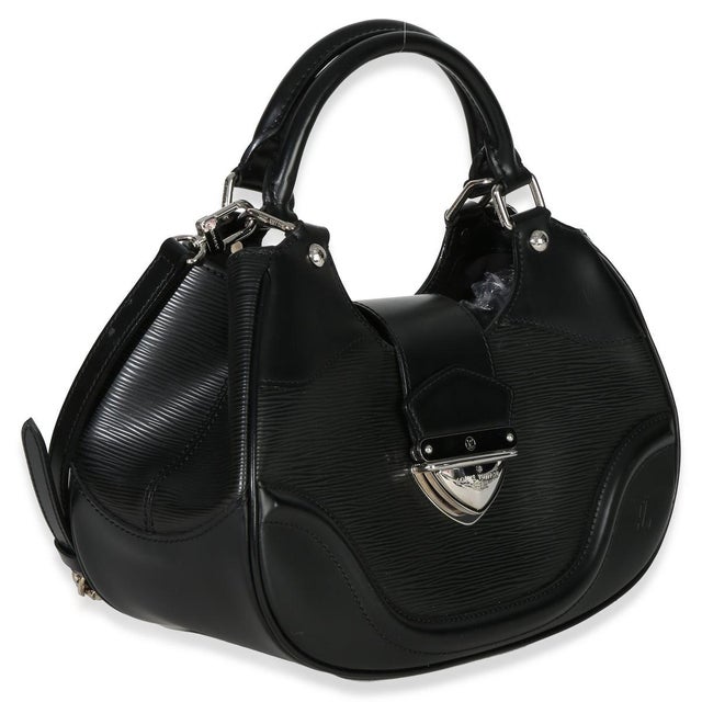 Contemporary Black Epi Leather Montaigne Shoulder Bag For Sale - Image 3 of 8