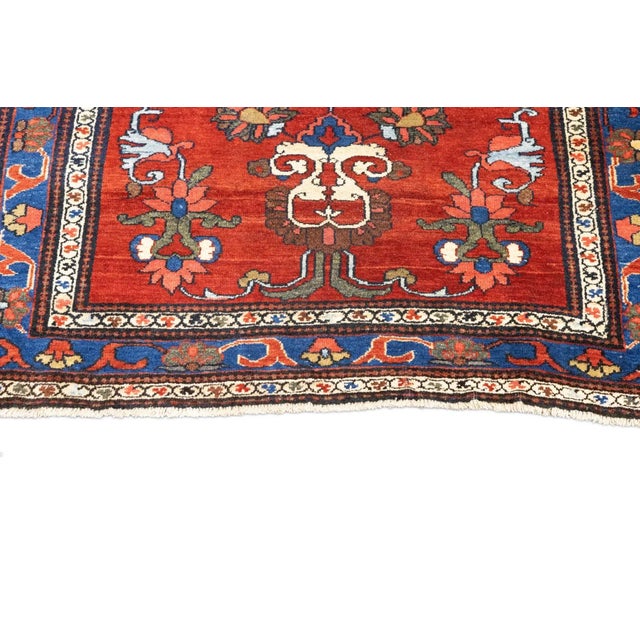 Red Antique Persian Farahan Rug 3'6'' x 5' For Sale - Image 8 of 12